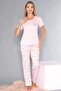Short Sleeve Placket Pajama Set - Summer Floral Pattern Soft Milan Fabric - M, L, Xl, XXL 58-01 - 4