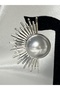Pearl Detail Shimmering Earrings - Silver - 2