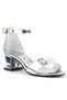 Elsa Silver Mirrored Silvery Heeled Stone Girls' Evening Dress Shoes - 2