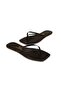Women's Black Square Toe Flip-Flops Casual Stylish Slippers - 2
