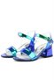 Pony Hologram Purple-Green Thick Heeled Girls' Evening Dress Shoes - 6