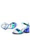 Pony Hologram Purple-Green Thick Heeled Girls' Evening Dress Shoes - 8