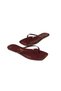 Women's Patent Leather Burgundy Square Toe Flip-Flops Daily Stylish Slippers - 3