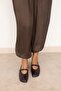 Elegant Women's Leather Flats Brown Leather