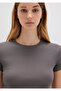 Gray Basic Crop T-Shirt Crop / Short Cut 1600814-70095 - 6