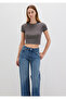 Gray Basic Crop T-Shirt Crop / Short Cut 1600814-70095 - 3