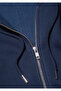 Hooded Zippered Navy Blue Basic Sweatshirt 0S10277-70490 - 7