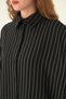 Black Striped Oversized Shirt 4013A - 5