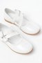 Girl's White Velcro Non-Slip Sole Orthopedic Ballerinas - 2