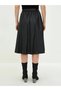 Buy Belt Pieces of A-Line Leather-Look Fabric Women's Skirt (W1) - 5