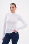 100% Viscose White Women's Bodysuit with Finger Detail – Long Sleeves |   Flexible and Soft Fabric - 4