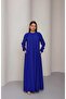 6482-Berlin a Pleated Dress Cobalt Blue