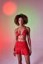 High Waist Ruched Detail Mini Delphi Skirt Red - 4