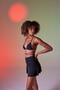 High Waist Ruched Detail Mini Delphi Skirt Black - 2