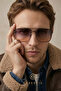 Berc Unisex Luxury Smoked Yellow Glass Black Frame Sunglasses
