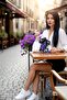 Purple Floral Print Viscose Scarf - 100X7 cm - 3