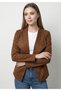 Women's Suede Taba Textured Blazer Jacket Casual and Daily Office Style - 3