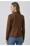 Women's Suede Taba Textured Blazer Jacket Casual and Daily Office Style - 4