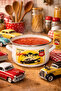 Classic Car Small Size Enamel Pot 2 Liter 18 cm Milk Yogurt Soup Stew Pot - 2