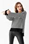 Striped Oversize Knitwear Sweater 6336 Black-Ecru - 7