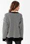 Striped Oversize Knitwear Sweater 6336 Black-Ecru - 6