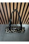 Women's Leopard Patterned Leather Baguette Hand and Shoulder Bag - 7