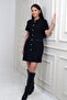Women's Short Chanel Dress with Piping Trim, Slim Fit