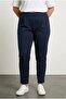 Large Size Pocketed Elastic Waist Stretch Fabric Narrow Leg Viscose Pants 103368 - 2