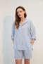 Natural Shirt Shorts Nightgown Set Bm-1727