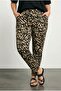 Large Size Skinny Leg Elastic Waist Patterned Slim Trousers 310135 - 2