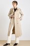Water-Repellent Style Trench Coat with Raglan Sleeves, Cape and Epaulet Detail Beige 6809 - 2