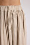 Gabbiano Lace-Up Pleated Beige Linen Skirt - 7