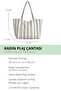 Woys Black Striped Pattern Woven Beach Bag - 3