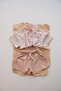 Dark Beige Striped Koala Embroidered Polo Neck Shorts Suit - 2