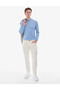 Blue Melange Slim Fit Quarter Collar Basic Knitwear Sweater 50314188-Vr113 - 5