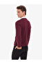 Dark Burgundy Slim Fit V-Neck Basic Knitwear Sweater 50314190-Vr175 - 6