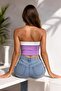 Women's Lilac Striped Detail Staplez Bustier Cropped - 7
