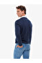 Light Navy Blue Slim Fit V-Neck Basic Knitwear Sweater 50314190-Vr059 - 6
