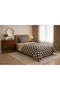 Uykuli̇fe Chess Beige Pattern Modern Single Bedding Set - 2