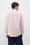 Basic Oversize Pamuk Keten Gömlek Pembe - 5