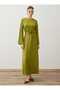 Tie-Waist Detailed Dress - Olive Green - - 3
