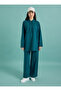 Hooded Tracksuit Set with Stitching Detail - Dark Emerald -