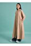 Hooded Detail Snap-Button Sports Coat / Pardesü - Dark Cream - - 4