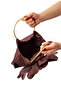 Li̇na |   Gold Metal Handle Rose Flower Design Evening Dress Hand and Shoulder Bag - 5
