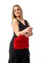 Rosalía |   Silver Metal D Strappy Fabric Flower Design Evening Dress Bag - Wedding & Engagement Clutch Bag - 3