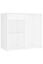 LED dressing table with 2 cabinets, white, engineered wood - 6