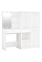 LED dressing table with 2 cabinets, white, engineered wood - 4