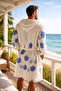 Muslin Dark Blue Coral Bathrobe - 4