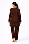 Women's mid-life regular fit two-thread combed cotton tunic and pants two-piece set 4389 - 6