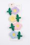 Girl's Mixed Color Daisy Flower Figured Side Buckle Set 4 Pieces - 4